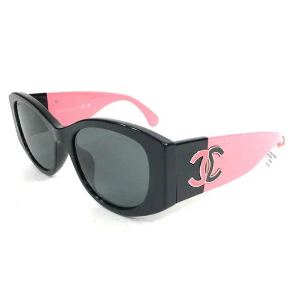 Chanel Sunglasses 5524-A c.535/S4 Black Pink Asian Fit Frames with Gray Lenses - Picture 1 of 13